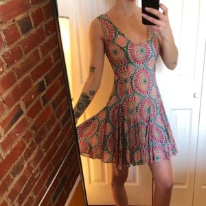 Printed Open Back Dress